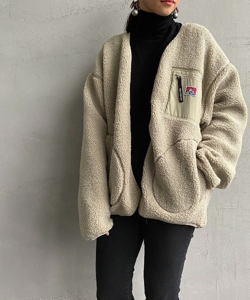 BEN DAVIS（ベンデイビス）の「[BEN DAVIS/ベンデイビス] ボアジップジャケット（その他アウター・レディース・オフホワイト/モカ/カーキ・M/L/XL）」の19枚目の写真
