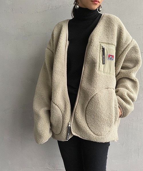 BEN DAVIS（ベンデイビス）の「[BEN DAVIS/ベンデイビス] ボアジップジャケット（その他アウター・レディース・オフホワイト/モカ/カーキ・M/L/XL）」の21枚目の写真