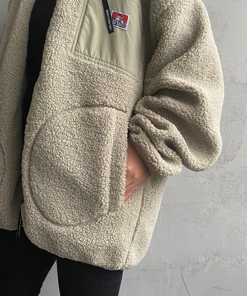 BEN DAVIS（ベンデイビス）の「[BEN DAVIS/ベンデイビス] ボアジップジャケット（その他アウター・レディース・オフホワイト/モカ/カーキ・M/L/XL）」の18枚目の写真