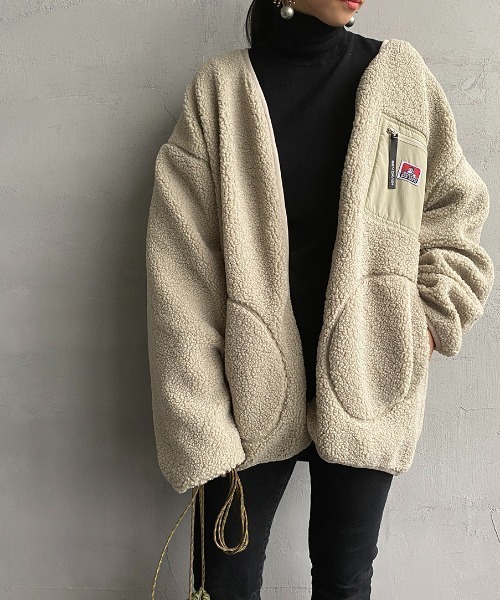 BEN DAVIS（ベンデイビス）の「[BEN DAVIS/ベンデイビス] ボアジップジャケット（その他アウター・レディース・オフホワイト/モカ/カーキ・M/L/XL）」の10枚目の写真