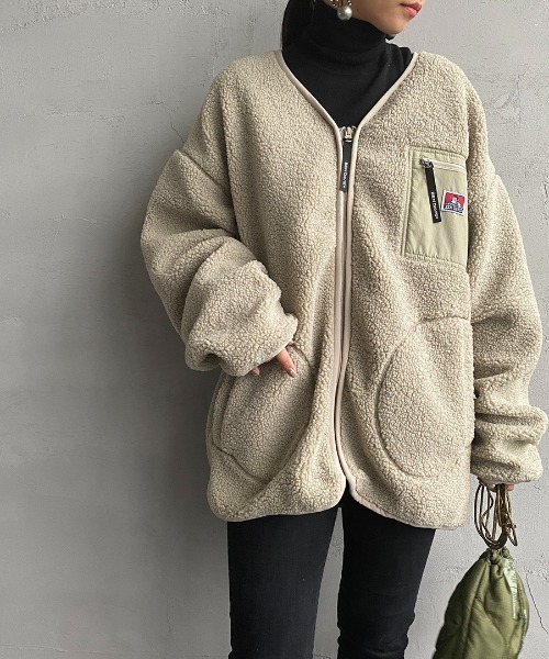BEN DAVIS（ベンデイビス）の「[BEN DAVIS/ベンデイビス] ボアジップジャケット（その他アウター・レディース・オフホワイト/モカ/カーキ・M/L/XL）」の15枚目の写真