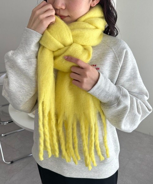 DISCOAT(ディスコート)の「【WEB限定】フェイクウールマフラー(マフラー・レディース・ブラック/ブラウン/カーキ/ブルー/アイボリー/ミント/モカ/ピンクベージュ/ライトベージュ/チャコールグレー/オレンジ/ライトグレー/グリーン/レッド/イエロー・FREE)」の12枚目の写真