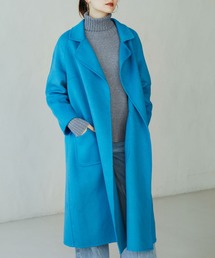 SAISON DE PAPILLON | ウール混ダブルフェイスガウンロングコート(その他アウター)