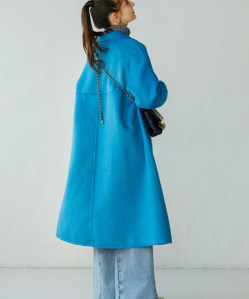 SAISON DE PAPILLON（セゾンドパピヨン）の「ウール混ダブルフェイスガウンロングコート（その他アウター・レディース・ブラウン/ブルー・フリー）」の16枚目の写真