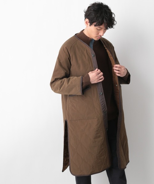 GLOBAL WORK(グローバルワーク)の「LOGOS*GWキルトコート/236236(その他アウター・メンズ・ダークブラウン/カーキ・MEDIUM/LARGE)」の3枚目の写真