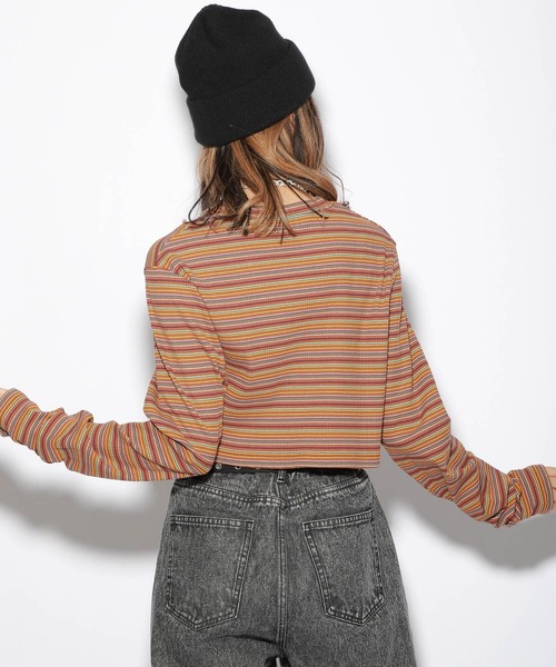 PBLIM（ページボーイリム）の「【PAGEBOYLIM】ショートマルチボーダー（Tシャツ/カットソー・レディース・ホワイト系その他/ブラウン系その他/グリーン系その他・FREE）」の14枚目の写真