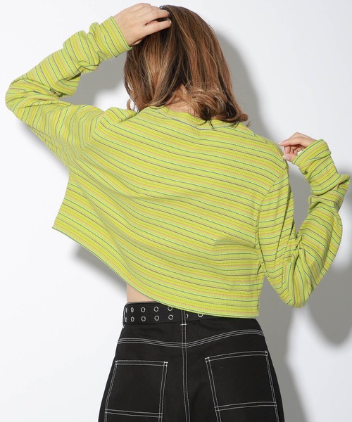 PBLIM（ページボーイリム）の「【PAGEBOYLIM】ショートマルチボーダー（Tシャツ/カットソー・レディース・ホワイト系その他/ブラウン系その他/グリーン系その他・FREE）」の22枚目の写真