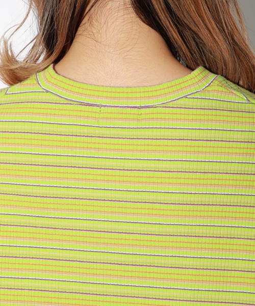 PBLIM（ページボーイリム）の「【PAGEBOYLIM】ショートマルチボーダー（Tシャツ/カットソー・レディース・ホワイト系その他/ブラウン系その他/グリーン系その他・FREE）」の16枚目の写真