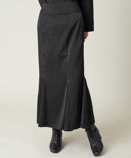 A de a.v.v(アードアー・ヴェ・ヴェ)の「(SET UP対応)サテンマーメイドスカート(スカート・レディース・ホワイト/ブラック・38/36)」の9枚目の写真