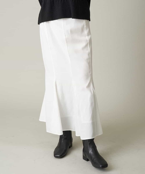 A de a.v.v(アードアー・ヴェ・ヴェ)の「(SET UP対応)サテンマーメイドスカート(スカート・レディース・ホワイト/ブラック・38/36)」の10枚目の写真