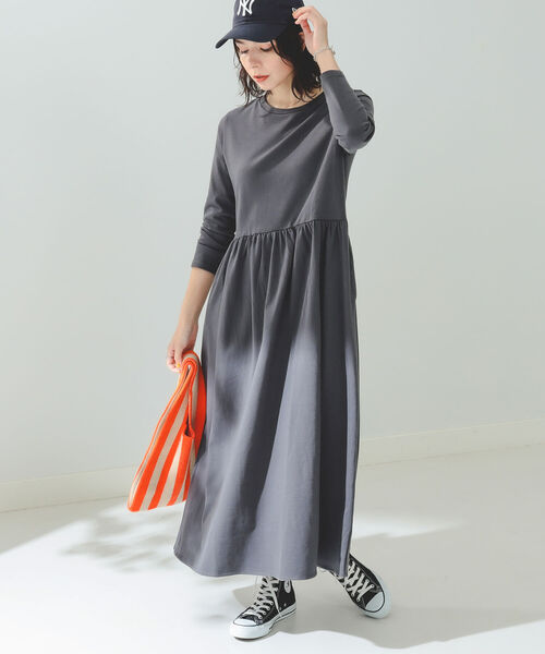 B:MING by BEAMS（ビーミングバイビームス）の「B:MING by BEAMS / 切替 マキシワンピース 22SS（ワンピース・レディース・ベージュ/ブルー系その他/スミクロ・SMALL/MEDIUM）」の4枚目の写真