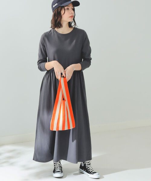 B:MING by BEAMS（ビーミングバイビームス）の「B:MING by BEAMS / 切替 マキシワンピース 22SS（ワンピース・レディース・ベージュ/ブルー系その他/スミクロ・SMALL/MEDIUM）」の5枚目の写真