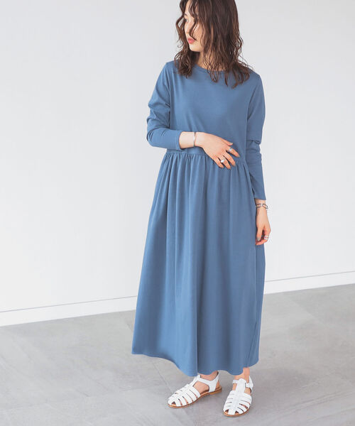 B:MING by BEAMS（ビーミングバイビームス）の「B:MING by BEAMS / 切替 マキシワンピース 22SS（ワンピース・レディース・ベージュ/ブルー系その他/スミクロ・SMALL/MEDIUM）」の10枚目の写真