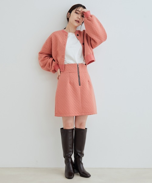VIS(ビス)の「【WEB限定】カットキルトミニスカート【セットアップ対応】(スカート・レディース・ベージュ/オレンジ系その他/キナリ/ブラック・FREE)」の9枚目の写真