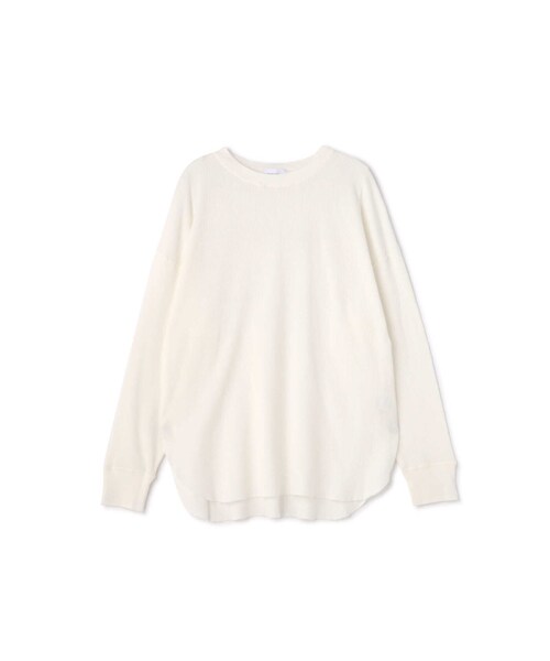 human woman（ヒューマンウーマン）の「◆ワッフルロンＴ（Tシャツ/カットソー・レディース・ライトグリーン/ホワイト・MEDIUM）」の3枚目の写真