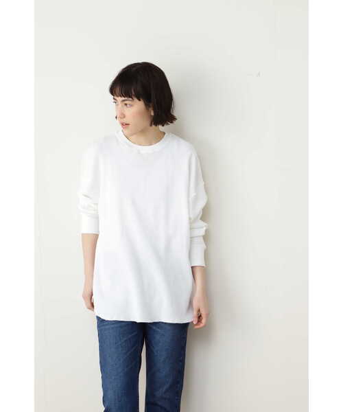 human woman（ヒューマンウーマン）の「◆ワッフルロンＴ（Tシャツ/カットソー・レディース・ライトグリーン/ホワイト・MEDIUM）」の6枚目の写真