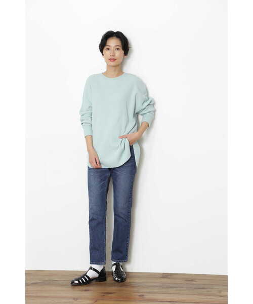 human woman（ヒューマンウーマン）の「◆ワッフルロンＴ（Tシャツ/カットソー・レディース・ライトグリーン/ホワイト・MEDIUM）」の15枚目の写真