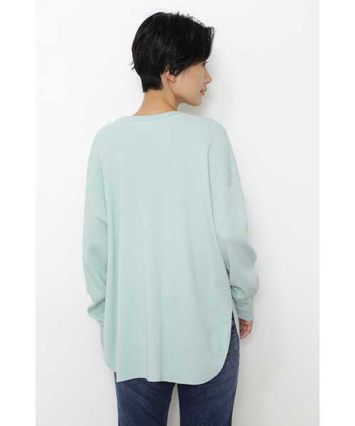 human woman（ヒューマンウーマン）の「◆ワッフルロンＴ（Tシャツ/カットソー・レディース・ライトグリーン/ホワイト・MEDIUM）」の18枚目の写真