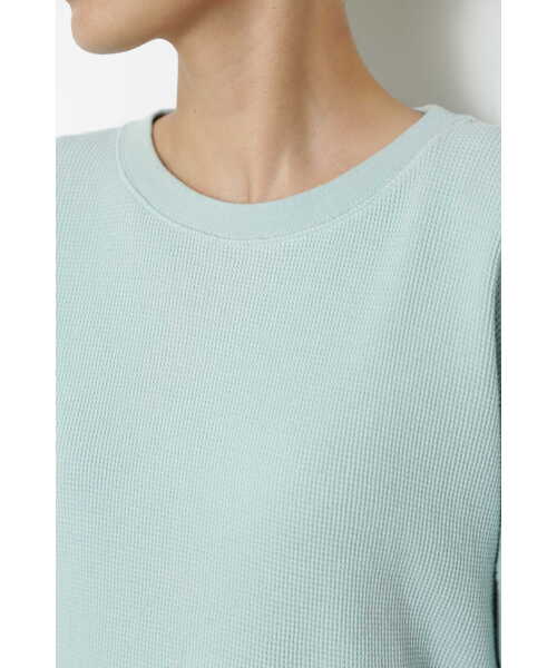 human woman（ヒューマンウーマン）の「◆ワッフルロンＴ（Tシャツ/カットソー・レディース・ライトグリーン/ホワイト・MEDIUM）」の19枚目の写真