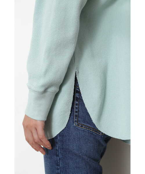 human woman（ヒューマンウーマン）の「◆ワッフルロンＴ（Tシャツ/カットソー・レディース・ライトグリーン/ホワイト・MEDIUM）」の21枚目の写真