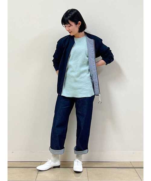 human woman（ヒューマンウーマン）の「◆ワッフルロンＴ（Tシャツ/カットソー・レディース・ライトグリーン/ホワイト・MEDIUM）」の22枚目の写真