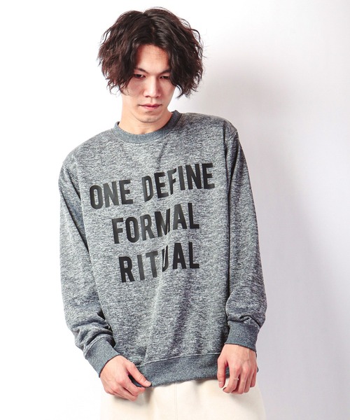 FUNALIVE(ファンアライブ)の「ロゴ トレーナー カチオン 杢 裏毛(スウェット・メンズ・ブラック/ベージュ/グレー/ブルー/ブラック系その他/グレー系その他/ベージュ系その他/ブルー系その他・LL/M/L)」の1枚目の写真
