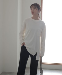サイド スリット ポケットTシャツ 長袖 