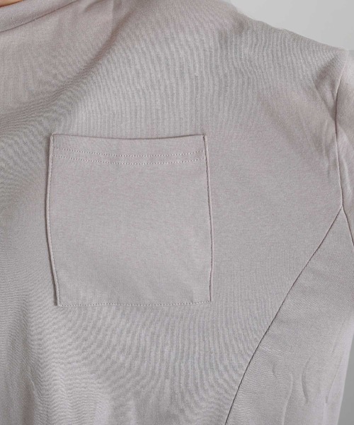 ElegChic(エレグシック)の「サイド スリット ポケットTシャツ 長袖 (Tシャツ/カットソー・レディース・ブラック/オフホワイト/グレイッシュベージュ・4L/XXL/L)」の18枚目の写真