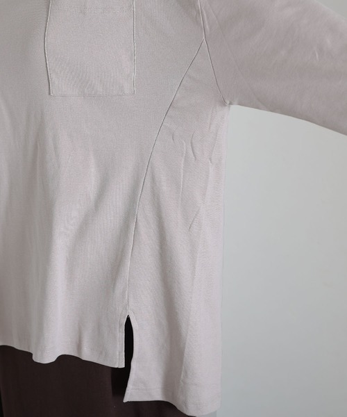 ElegChic(エレグシック)の「サイド スリット ポケットTシャツ 長袖 (Tシャツ/カットソー・レディース・ブラック/オフホワイト/グレイッシュベージュ・4L/XXL/L)」の20枚目の写真