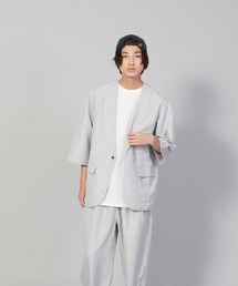 LB/S （エルビーエス）の「【UNIIT/ユニット】テックリネンノーカラージャケット（ノーカラージャケット）」