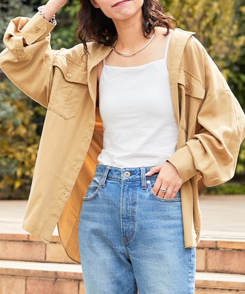 CIAOPANIC TYPY（チャオパニックティピー）の「テンセルバンドカラーシャツ（シャツ/ブラウス・レディース・ベージュ/カーキ/グレー系その他・ONE SIZE）」の2枚目の写真