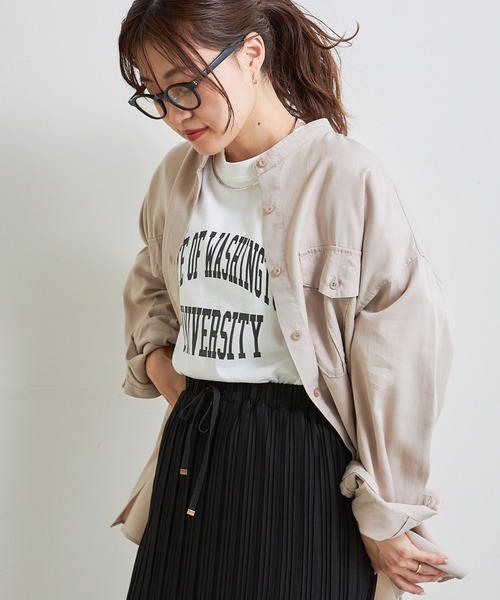 CIAOPANIC TYPY（チャオパニックティピー）の「テンセルバンドカラーシャツ（シャツ/ブラウス・レディース・ベージュ/カーキ/グレー系その他・ONE SIZE）」の5枚目の写真