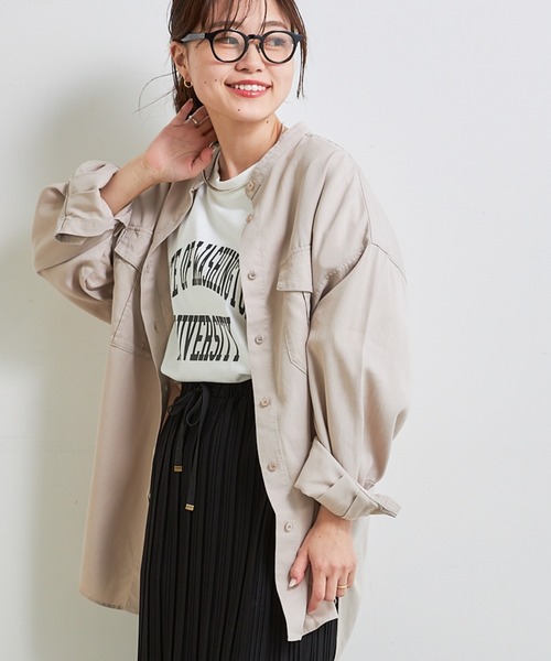 CIAOPANIC TYPY（チャオパニックティピー）の「テンセルバンドカラーシャツ（シャツ/ブラウス・レディース・ベージュ/カーキ/グレー系その他・ONE SIZE）」の6枚目の写真