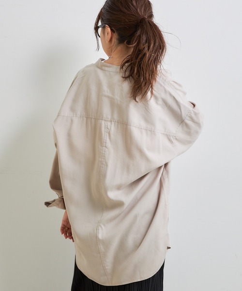 CIAOPANIC TYPY（チャオパニックティピー）の「テンセルバンドカラーシャツ（シャツ/ブラウス・レディース・ベージュ/カーキ/グレー系その他・ONE SIZE）」の7枚目の写真