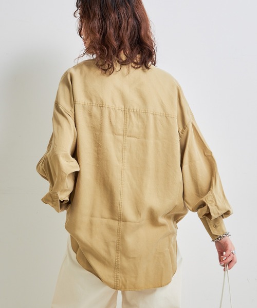 CIAOPANIC TYPY（チャオパニックティピー）の「テンセルバンドカラーシャツ（シャツ/ブラウス・レディース・ベージュ/カーキ/グレー系その他・ONE SIZE）」の14枚目の写真