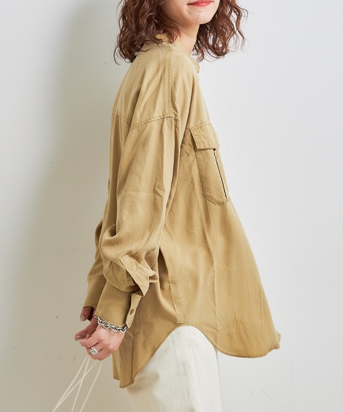 CIAOPANIC TYPY（チャオパニックティピー）の「テンセルバンドカラーシャツ（シャツ/ブラウス・レディース・ベージュ/カーキ/グレー系その他・ONE SIZE）」の16枚目の写真