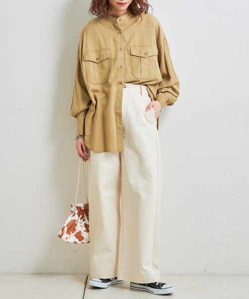 CIAOPANIC TYPY（チャオパニックティピー）の「テンセルバンドカラーシャツ（シャツ/ブラウス・レディース・ベージュ/カーキ/グレー系その他・ONE SIZE）」の17枚目の写真