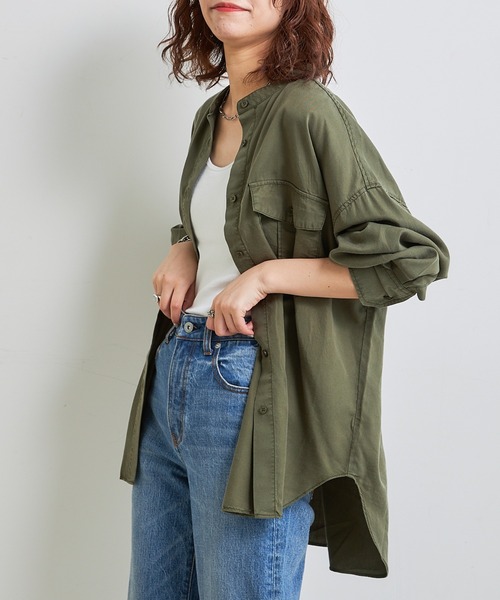 CIAOPANIC TYPY（チャオパニックティピー）の「テンセルバンドカラーシャツ（シャツ/ブラウス・レディース・ベージュ/カーキ/グレー系その他・ONE SIZE）」の22枚目の写真