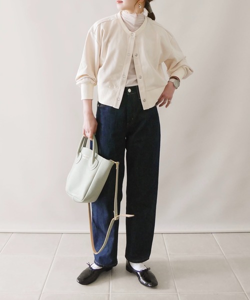 4youstory（フォーユーストーリー）の「【4youstory by 陽】2wayクロップドカーディガン（カーディガン/ボレロ・レディース・ブラウン/ライトグリーン/アイボリー・FREE）」の6枚目の写真