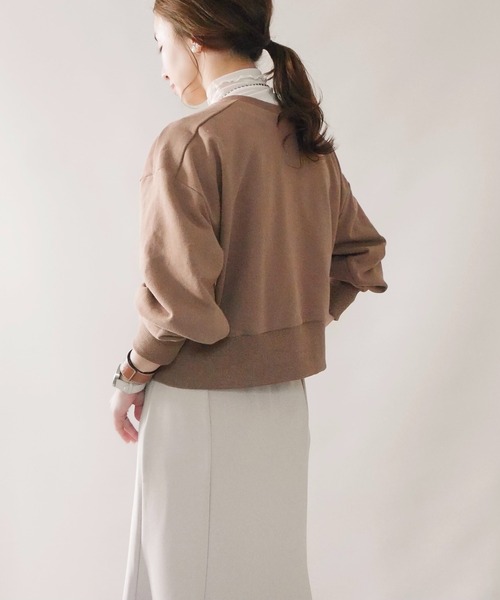 4youstory（フォーユーストーリー）の「【4youstory by 陽】2wayクロップドカーディガン（カーディガン/ボレロ・レディース・ブラウン/ライトグリーン/アイボリー・FREE）」の12枚目の写真