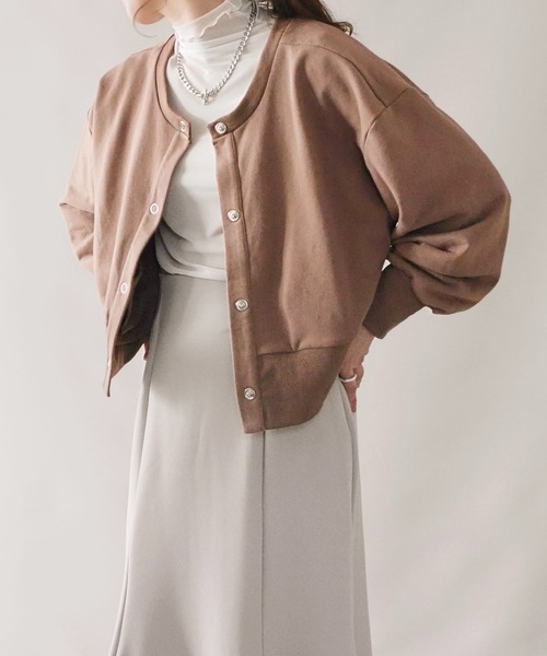 4youstory（フォーユーストーリー）の「【4youstory by 陽】2wayクロップドカーディガン（カーディガン/ボレロ・レディース・ブラウン/ライトグリーン/アイボリー・FREE）」の14枚目の写真