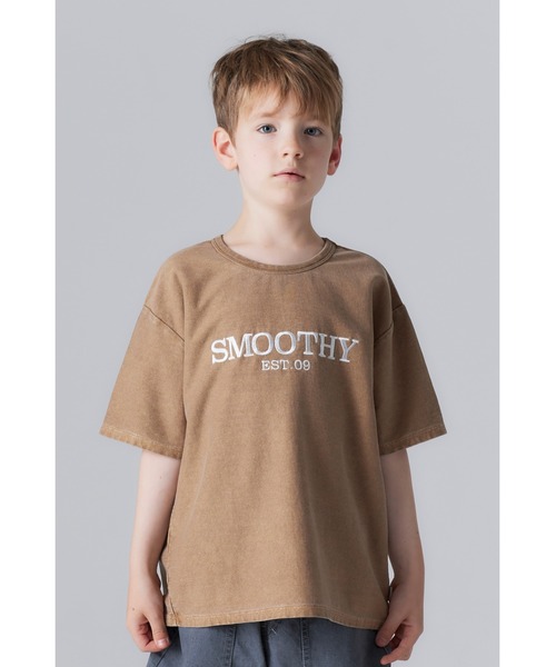 Smoothy(スムージー)の「Smoothy USA Pigment Embroidery Tee / スムージー ピグメント刺繍Tシャツ(Tシャツ/カットソー・キッズ・イエロー/ブラウン/ピンク/ブラック・XL/L/M/S)」の1枚目の写真