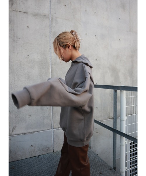 FIG&VIPER（フィグアンドバイパー）の「HELLOリブタートルBIG　PO（ニット/セーター・レディース・グレー/ブラック・FREE）」の5枚目の写真