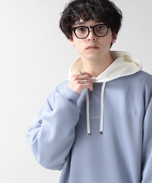 RAGEBLUE(レイジブルー)の「プチ刺繍キリカエ/テックスウェットパーカー/265153(パーカー・メンズ・ホワイト/チャコールグレー/ライトブルー/ライトグリーン・MEDIUM/LARGE)」の4枚目の写真