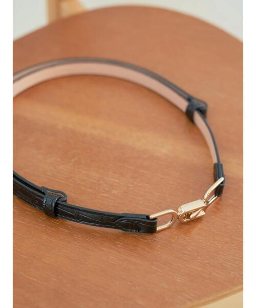 earth music&ecology（アースミュージックアンドエコロジー）の「型押しフックベルト＊（ベルト・レディース・ブラック/ダークブラウン/ピンクベージュ・FREE）」の13枚目の写真