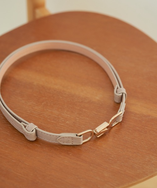 earth music&ecology（アースミュージックアンドエコロジー）の「型押しフックベルト＊（ベルト・レディース・ブラック/ダークブラウン/ピンクベージュ・FREE）」の3枚目の写真