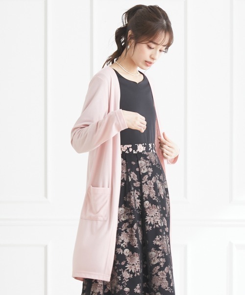 SMILE LAND（スマイルランド）の「大きいサイズ カットソーロングカーディガン（カーディガン/ボレロ・レディース・ブルー/ピンク系/ネイビー/パープル系/ライトグリーン/グレー/ライトピンク/ボルドー/オフホワイト/ブラック・4L/LL/3L/L）」の8枚目の写真