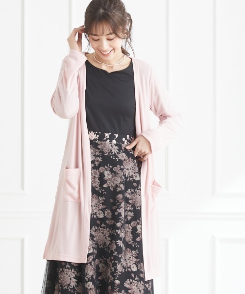 SMILE LAND（スマイルランド）の「大きいサイズ カットソーロングカーディガン（カーディガン/ボレロ・レディース・ブルー/ピンク系/ネイビー/パープル系/ライトグリーン/グレー/ライトピンク/ボルドー/オフホワイト/ブラック・4L/LL/3L/L）」の14枚目の写真