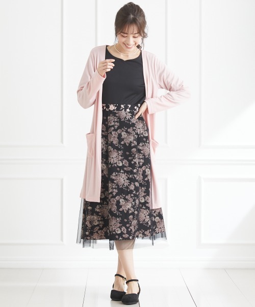 SMILE LAND（スマイルランド）の「大きいサイズ カットソーロングカーディガン（カーディガン/ボレロ・レディース・ブルー/ピンク系/ネイビー/パープル系/ライトグリーン/グレー/ライトピンク/ボルドー/オフホワイト/ブラック・4L/LL/3L/L）」の20枚目の写真