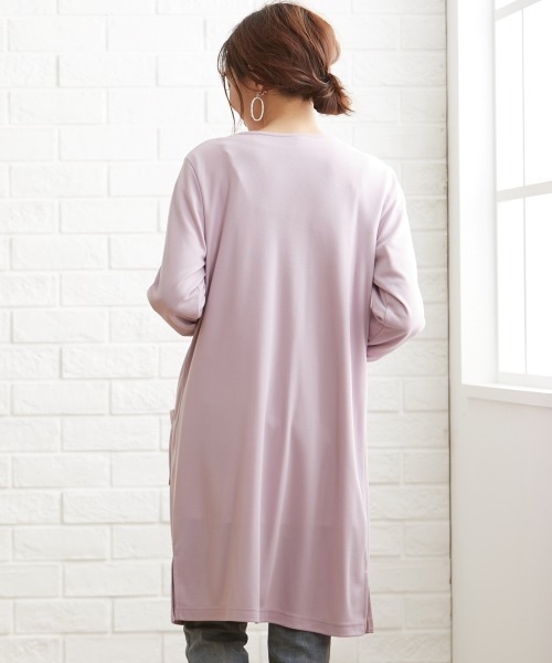 SMILE LAND（スマイルランド）の「大きいサイズ カットソーロングカーディガン（カーディガン/ボレロ・レディース・ブルー/ピンク系/ネイビー/パープル系/ライトグリーン/グレー/ライトピンク/ボルドー/オフホワイト/ブラック・4L/LL/3L/L）」の22枚目の写真